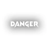 Danger Araba Sticker 17x17 Cm Beyaz