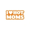 I Love Hot Moms Araba Stickeri 17x17 Cm Turuncu