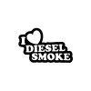 I Love Diesel Smoke Araba Sticker 17x17 Cm Siyah