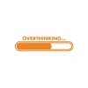 Overthinking… Araba Sticker 17x17 Cm Turuncu