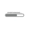 Overthinking… Araba Sticker 17x17 Cm Gri