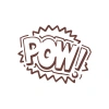 Pow Araba Sticker 17x17 Cm Kahverengi