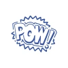 Pow Araba Sticker 17x17 Cm Mavi
