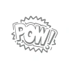 Pow Araba Sticker 17x17 Cm Gri
