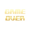 Game Over Araba Sticker 17x17 Cm Gold