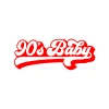 90s Baby Araba Sticker 17x17 Cm Kırmızı