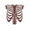 İskelet Araba Sticker 17x17 Cm Kahverengi