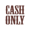 Cash Only Araba Sticker 17x17 Cm Kahverengi