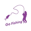 Go Fishing Araba Sticker 17x17 Cm Mor
