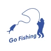 Go Fishing Araba Sticker 17x17 Cm Mavi