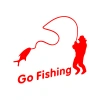 Go Fishing Araba Sticker 17x17 Cm Kırmızı