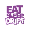 Eat Sleep Drift Araba Sticker 17x17 Cm Mor