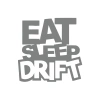 Eat Sleep Drift Araba Sticker 17x17 Cm Gri