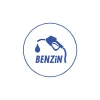 Benzin Araba Sticker 17x17 Cm Mavi