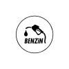 Benzin Araba Sticker 17x17 Cm Siyah