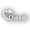 Diesel Araba Sticker 17x17 Cm Beyaz