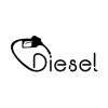 Diesel Araba Sticker 17x17 Cm Siyah