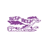 Beep Beep Araba Sticker 17x17 Cm Mor
