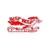 Beep Beep Araba Sticker 17x17 Cm Kırmızı