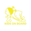 Kids On Board Araba Sticker  17x17 Cm Sarı