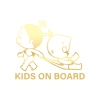 Kids On Board Araba Sticker  17x17 Cm Gold