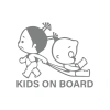 Kids On Board Araba Sticker  17x17 Cm Gri