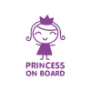 Princess On Board Araba Sticker 17x17 Cm Mor