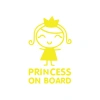 Princess On Board Araba Sticker 17x17 Cm Sarı