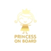 Princess On Board Araba Sticker 17x17 Cm Gold