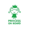Princess On Board Araba Sticker 17x17 Cm Yeşil