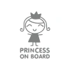Princess On Board Araba Sticker 17x17 Cm Gri