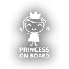 Princess On Board Araba Sticker 17x17 Cm Beyaz