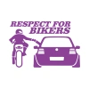 Respect For Bikers Araba Sticker 17x17 Cm Mor