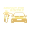 Respect For Bikers Araba Sticker 17x17 Cm Gold