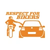 Respect For Bikers Araba Sticker 17x17 Cm Turuncu