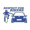 Respect For Bikers Araba Sticker 17x17 Cm Mavi