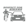 Respect For Bikers Araba Sticker 17x17 Cm Gri