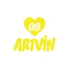 Kalpli 08 Artvin Araba Sticker 17x17 Cm Sarı