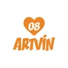 Kalpli 08 Artvin Araba Sticker 17x17 Cm Turuncu