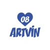 Kalpli 08 Artvin Araba Sticker 17x17 Cm Mavi