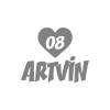 Kalpli 08 Artvin Araba Sticker 17x17 Cm Gri