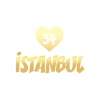 Kalpli 34 İstanbul Araba Sticker 17x17 Cm Gold