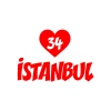 Kalpli 34 İstanbul Araba Sticker 17x17 Cm Kırmızı