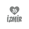 Kalpli 35 İzmir Araba Sticker 17x17 Cm Gri