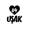 Kalpli 64 Uşak Araba Sticker 17x17 Cm Siyah