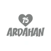 Kalpli 75 Ardahan Araba Sticker 17x17 Cm Gri