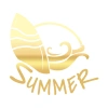 Summer Araba Sticker  17x17 Cm Gold