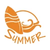Summer Araba Sticker  17x17 Cm Turuncu