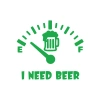 I Need Beer Araba Sticker  17x17 Cm Yeşil