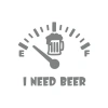I Need Beer Araba Sticker  17x17 Cm Gri